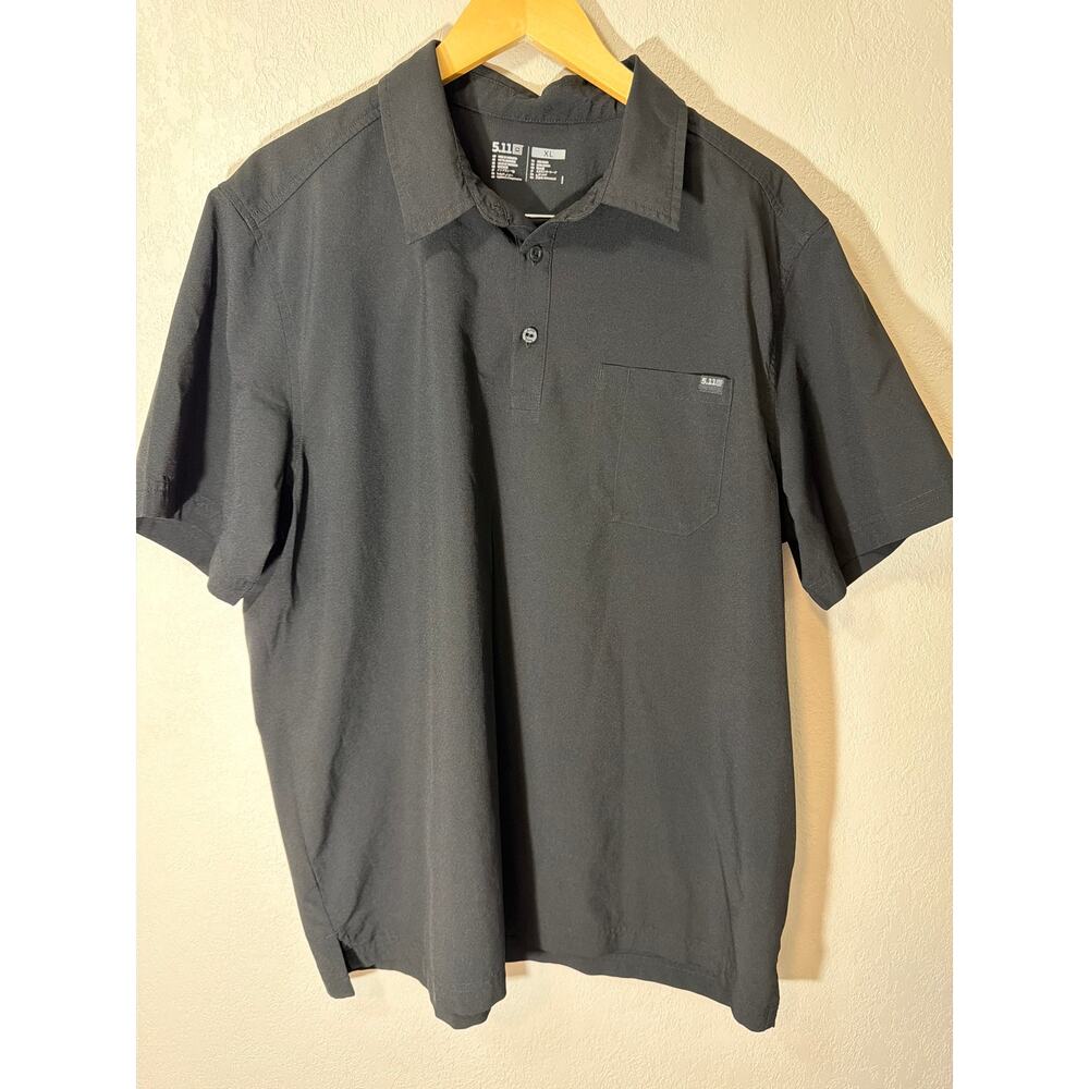 5.11 Tactical Flex Men’s Short Sleeve Black Polo Shirt SZ XL